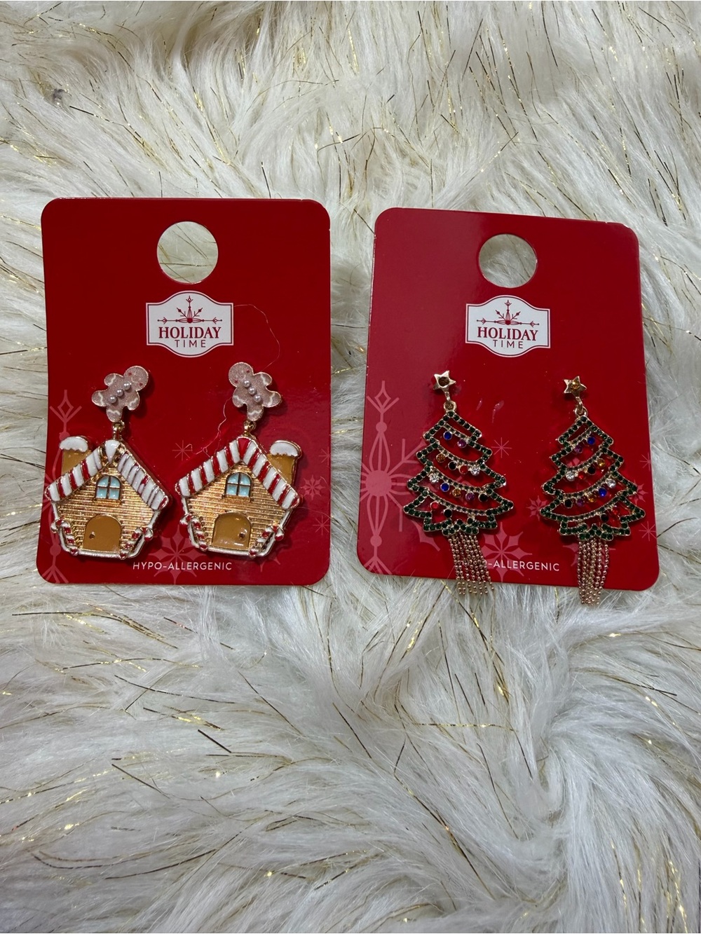 Christmas Earrings Bundle Gingerbread House Tree Holiday Cute Festive Set
